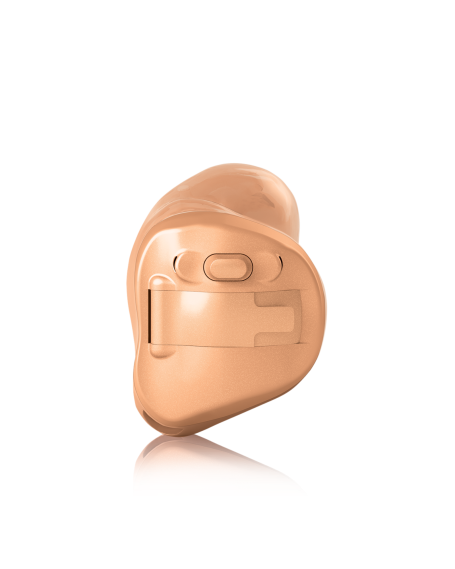 Unitron Insera S Im-Ohr-Hörgerät (IdO) in Hautfarbe zur maßgefertigten Platzierung direkt im Gehörgang.