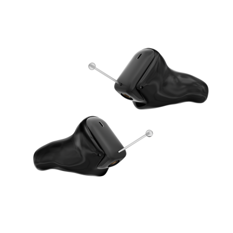 Signia Insio IX: Schwarze, maßgefertigte Im-Ohr-Hörgeräte (IdO) der IX-Plattform zur diskreten Versorgung im Gehörgang.